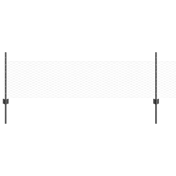 Kuusikulmainen aita pylväällä 10 x 0,5 m PVC-pinnoitettu teräs