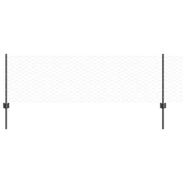 Kuusikulmainen aita pylväällä 10 x 0,6 m PVC-pinnoitettu teräs