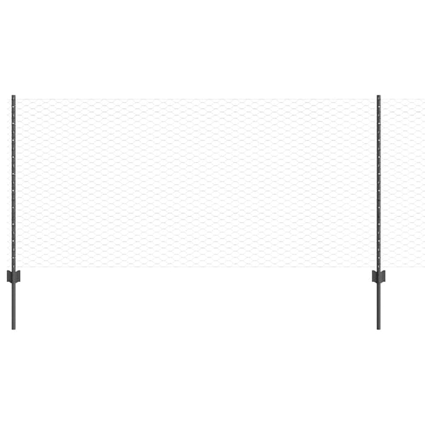 Kuusikulmainen aita pylväällä 10 x 0,8 m PVC-pinnoitettu teräs