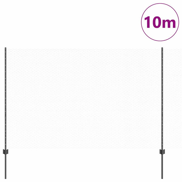 Kuusikulmainen aita pylväällä 10 x 1,6 m PVC-pinnoitettu teräs