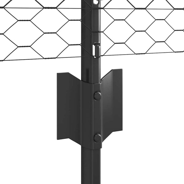 Kuusikulmainen aita pylväällä 25 x 0,8 m PVC-pinnoitettu teräs