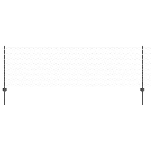 Kuusikulmainen aita pylväällä 25 x 0,8 m PVC-pinnoitettu teräs