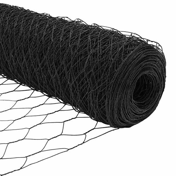 Kuusikulmainen aita pylväällä 25 x 1,4 m PVC-pinnoitettu teräs