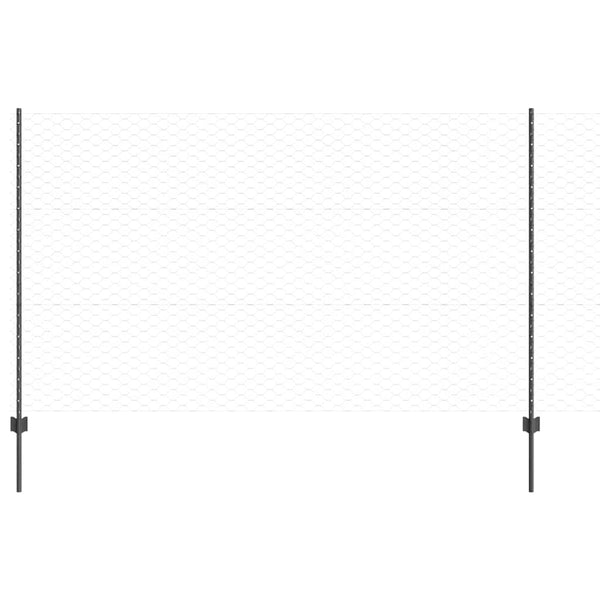 Kuusikulmainen aita pylväällä 25 x 1,4 m PVC-pinnoitettu teräs