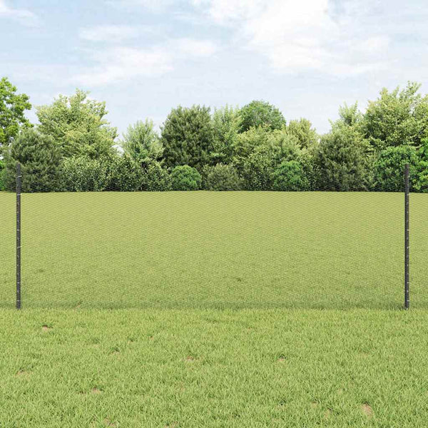 Kuusikulmainen aita pylväällä 50 x 0,8 m PVC-pinnoitettu teräs