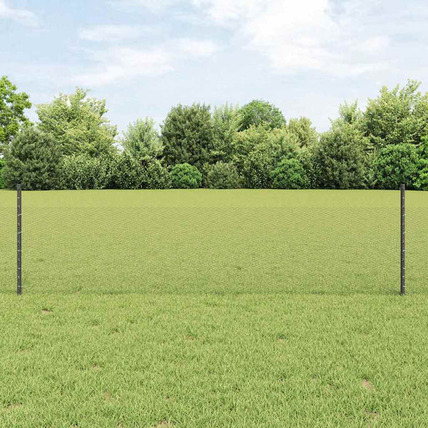 Kuusikulmainen aita pylväällä 100 x 0,5 m PVC-pinnoitettu teräs