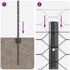 Kuusikulmainen aita pylväällä 100 x 0,5 m PVC-pinnoitettu teräs