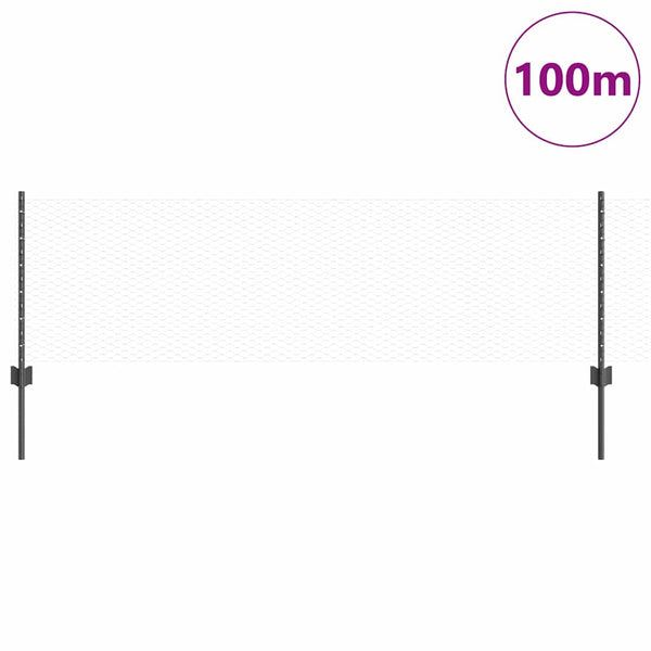 Kuusikulmainen aita pylväällä 100 x 0,6 m PVC-pinnoitettu teräs