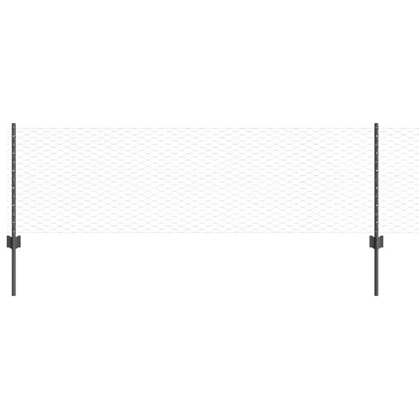 Kuusikulmainen aita pylväällä 100 x 0,6 m PVC-pinnoitettu teräs