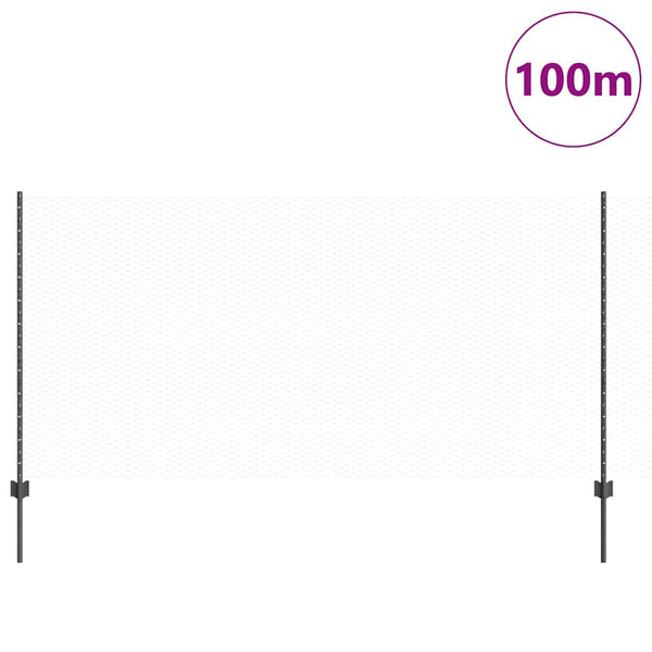 Kuusikulmainen aita pylväällä 100 x 1,2 m PVC-pinnoitettu teräs