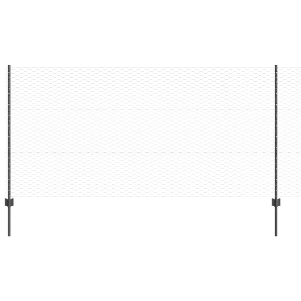 Kuusikulmainen aita pylväällä 100 x 1,2 m PVC-pinnoitettu teräs