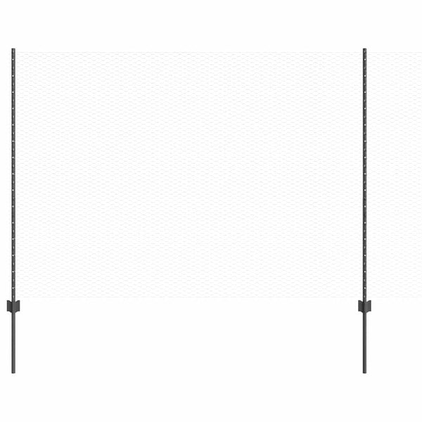 Kuusikulmainen aita pylväällä 100 x 1,6 m PVC-pinnoitettu teräs