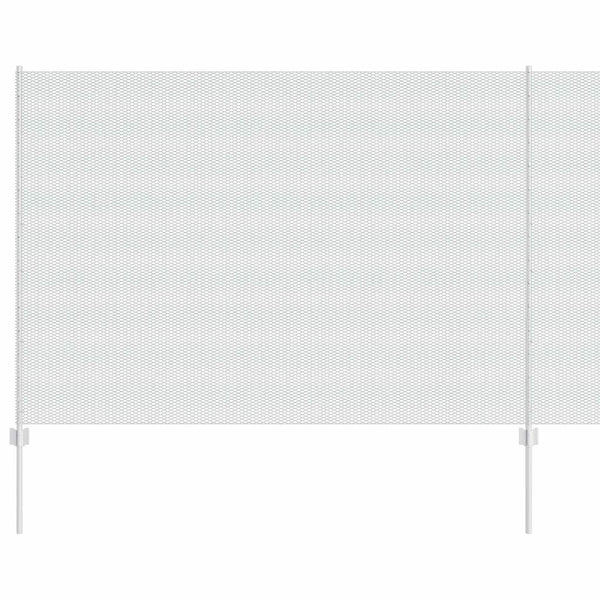 Kuusikulmainen aita pylväällä 10 x 1,5 m Galvanoitu teräs Hopea