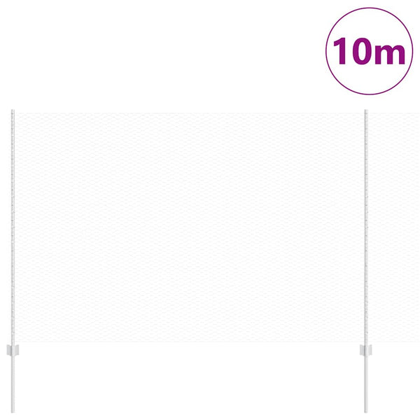 Kuusikulmainen aita pylväällä 10 x 1,6 m Galvanoitu teräs Hopea