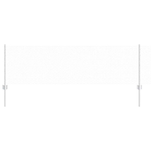 Kuusikulmainen aita pylväällä 25 x 0,6 m Galvanoitu teräs Hopea