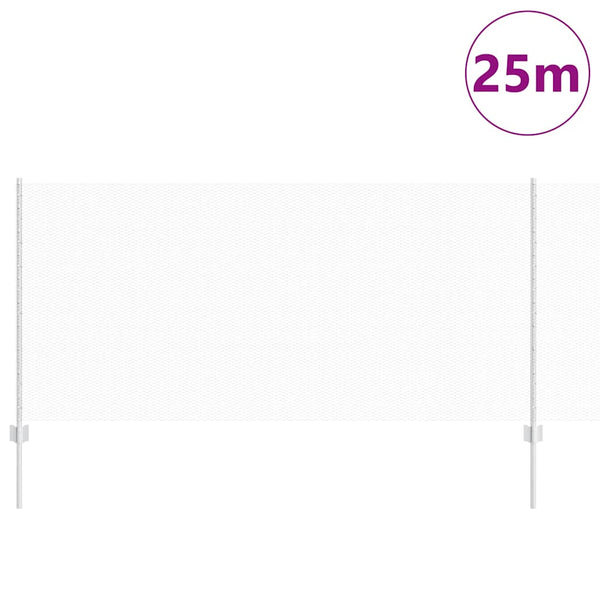 Kuusikulmainen aita pylväällä 25 x 1 m Galvanoitu teräs Hopea