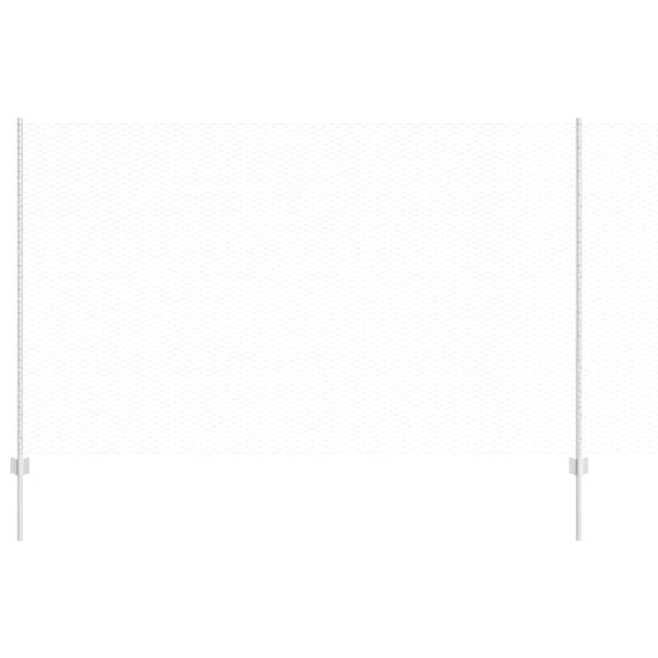 Kuusikulmainen aita pylväällä 50 x 1,4 m Galvanoitu teräs Hopea