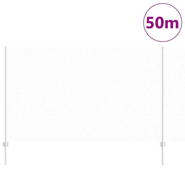 Kuusikulmainen aita pylväällä 50 x 1,4 m Galvanoitu teräs Hopea