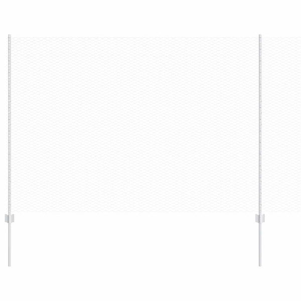 Kuusikulmainen aita pylväällä 50 x 1,5 m Galvanoitu teräs Hopea