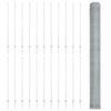 Kuusikulmainen aita pylväällä 50 x 1,5 m Galvanoitu teräs Hopea