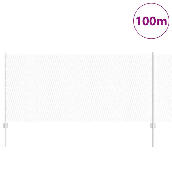 Kuusikulmainen aita pylväällä 100 x 1 m Galvanoitu teräs Hopea