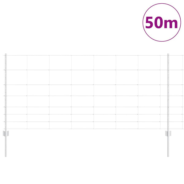 Ulkoilma Villin Aidan Postit 50 x 1 m Galvanoitu teräs Hopea