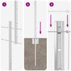 Ulkoilma Villin Aidan Postit 50 x 1,4 m Galvanoitu teräs Hopea