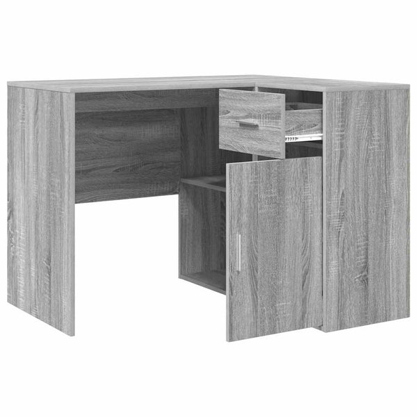 Kulmapöytä laatikon kanssa Harmaa Sonoma 102 x 88 x 75 cm