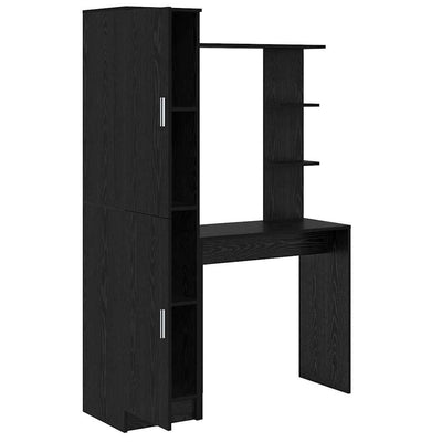 Pöytä säilytyksellä 2 pcs Musta tammi 78.5 x 37 x 154.5 cm