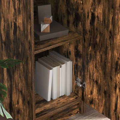 Pöytä säilytyksellä 2 pcs Savupähkinä 78.5 x 37 x 154.5 cm