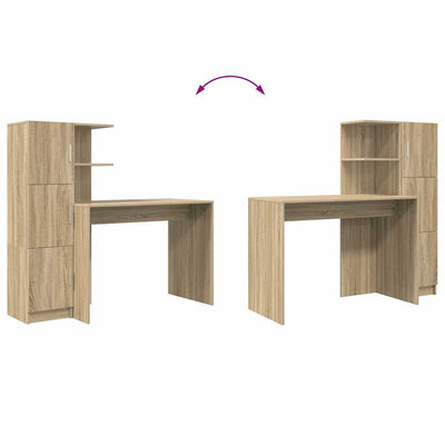 Pöytä säilytyksellä 2 pcs Sonoman tammi 102 x 50 x 124 cm