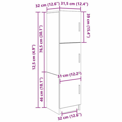 Pöytä säilytyksellä ovella 2 pcs Savupähkinä 102 x 50 x 124 cm