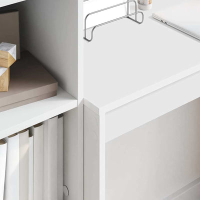 Pöytä säilytyksellä hyllyllä 2 pcs Valkoinen 90 x 40 x 76 cm