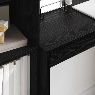 Pöytä säilytyksellä hyllyllä 2 pcs Musta tammi 90 x 40 x 76 cm