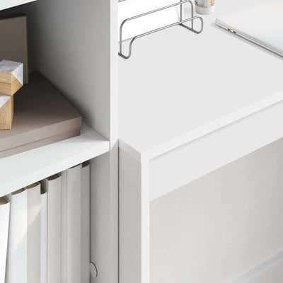 Pöytä säilytyksellä hyllyllä 2 pcs Valkoinen 100 x 40 x 76 cm