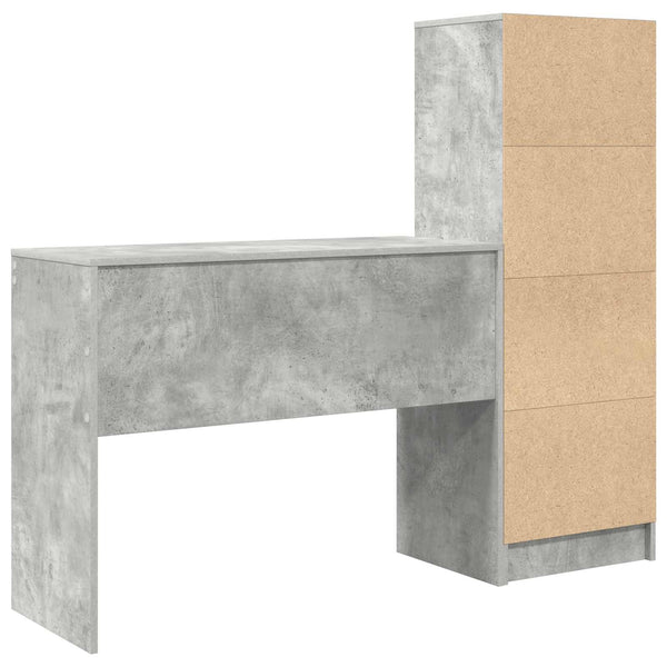 Pöytä Betoni Harmaa 145,5 x 40 x 127 cm 2 kpl