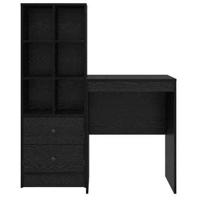 Pöytä säilytyksellä hyllyllä 2 pcs Musta tammi 60 x 50 x 76 cm