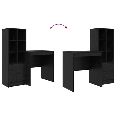 Pöytä säilytyksellä hyllyllä 2 pcs Musta tammi 70 x 50 x 76 cm