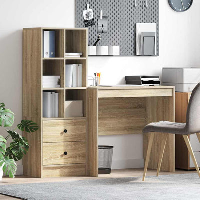 Pöytä säilytyksellä 2 pcs Sonoman tammi 90 x 50 x 76 cm