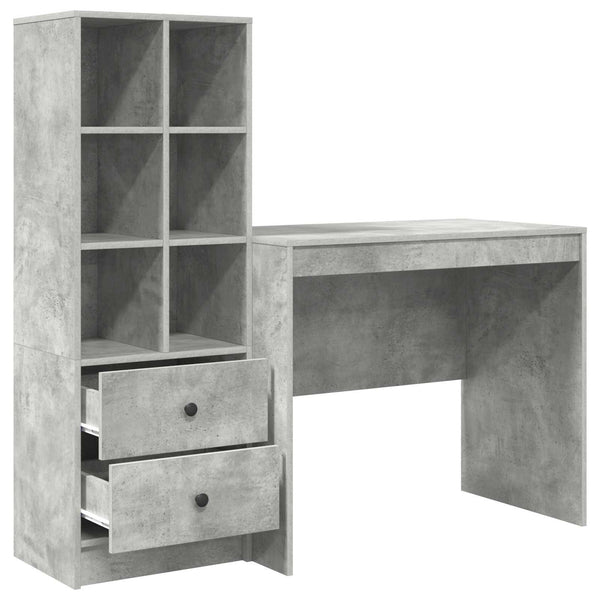 Pöytä Betoni Harmaa 135,5 x 50 x 127 cm 2 kpl