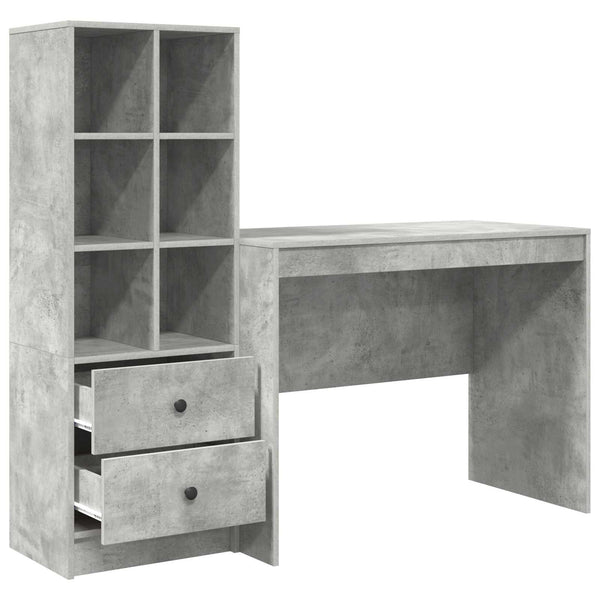 Pöytä Betoni Harmaa 145.5 x 50 x 127 cm 2 kpl