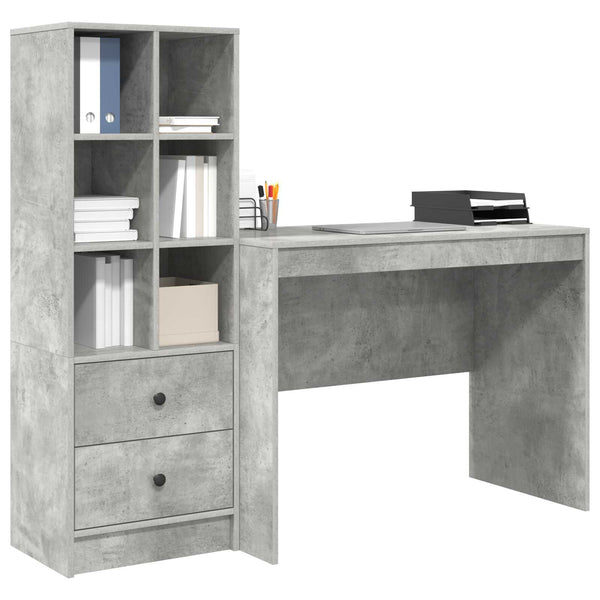 Pöytä Betoni Harmaa 145.5 x 50 x 127 cm 2 kpl