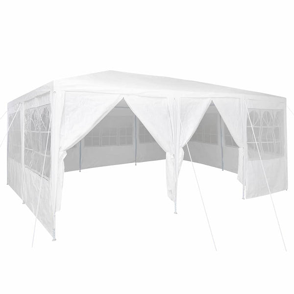 Juhlateltta 600 x 400 x 266 cm valkoinen Polyeteeni