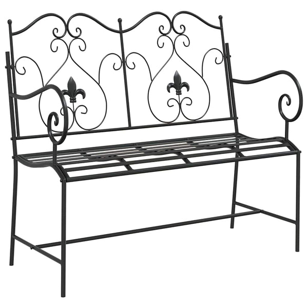 Puutarhapenkki 2 -Seater 104 x 54 x 93 cm Teräs Musta