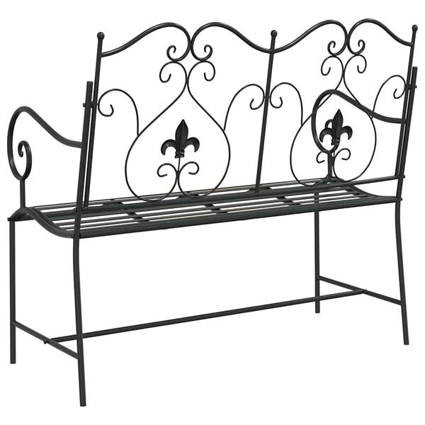 Puutarhapenkki 2 -Seater 104 x 54 x 93 cm Teräs Musta