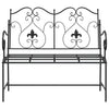 Puutarhapenkki 2 -Seater 104 x 54 x 93 cm Teräs Musta
