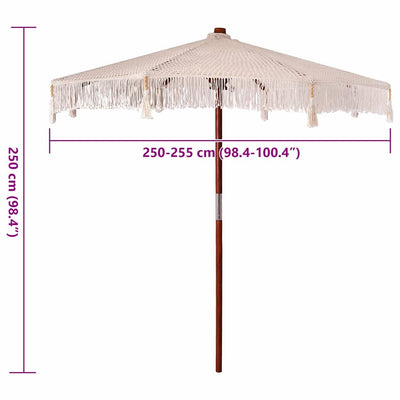 Aurinkovarjo Kerma (250-255) x 250 cm Puuvilla ja massiivipuu
