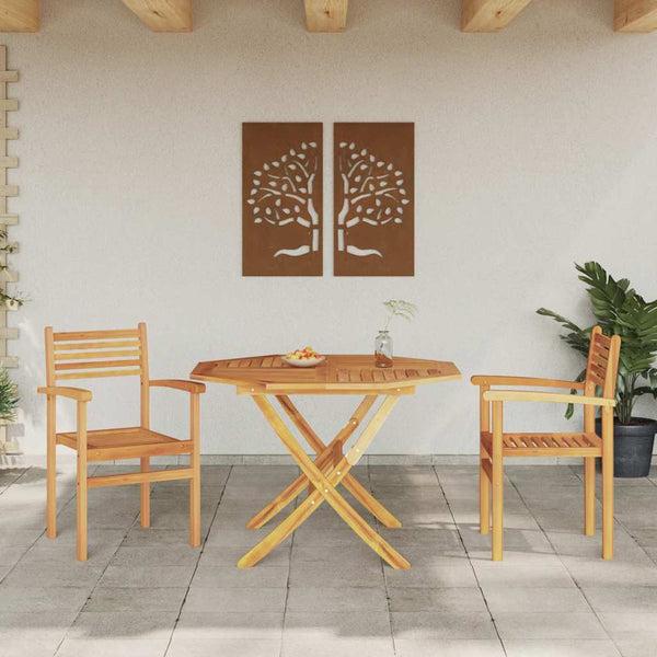 Puutarhan pinottavat tuolit 2 pcs Ruskea 55.5 x 55.5 x 90 cm