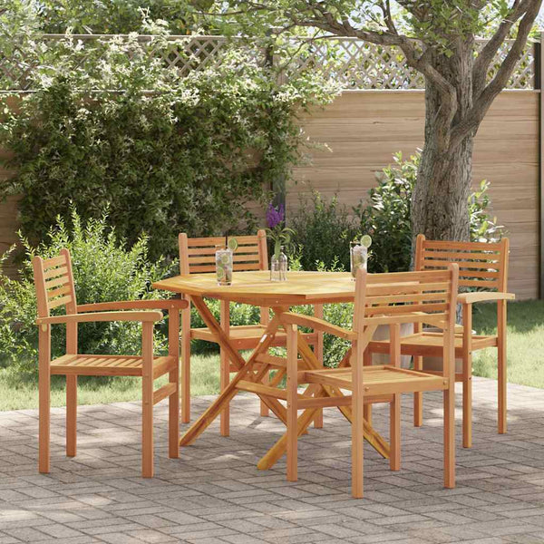 Puutarhan pinottavat tuolit 4 pcs Ruskea 55.5 x 55.5 x 90 cm