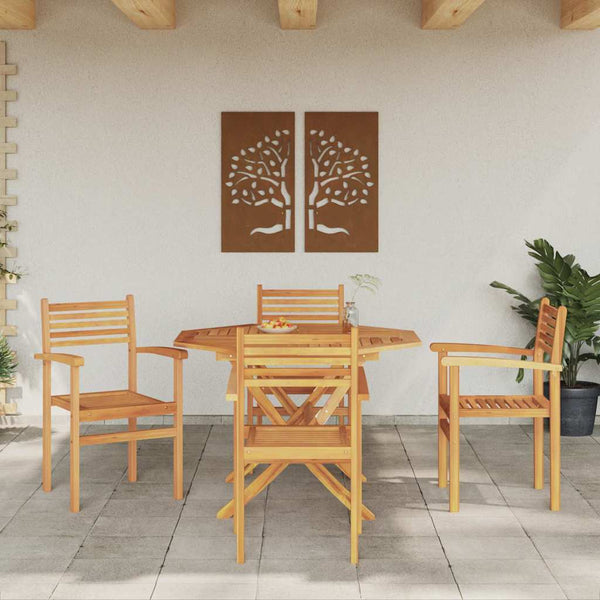 Puutarhan pinottavat tuolit 4 pcs Ruskea 55.5 x 55.5 x 90 cm